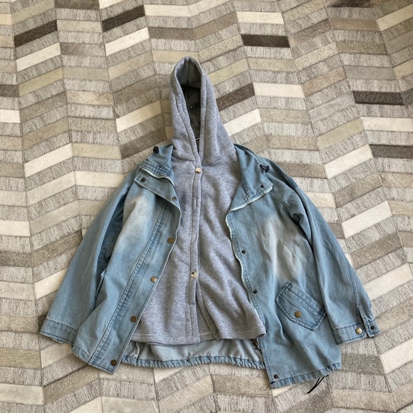 Super kawaii denim jacket with hood - Picture 2 of 2